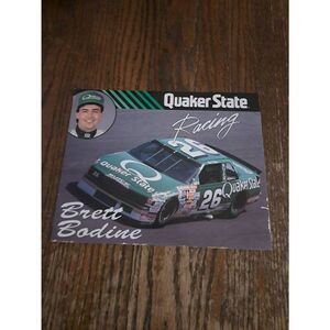 VTG 1990 Brett Bodine Quaker State Racing Driver Card NASCAR King Racing Buick